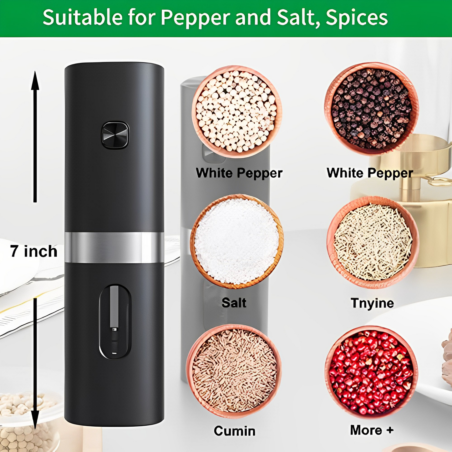 Electric Automatic Salt and Pepper Grinder